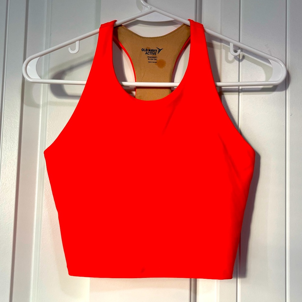 Old navy orange cropped girls sport tank